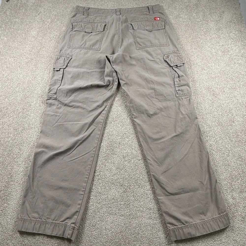 The North Face Mens 34‎ Cargo Pants Gray Cotton Twill Straight Leg RN61661